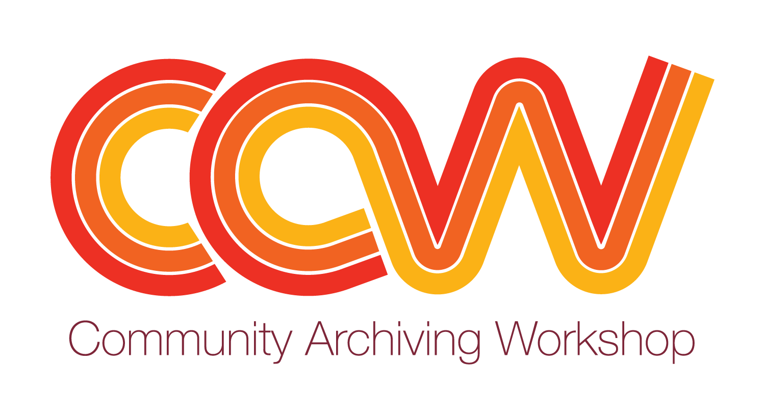 Logo for Community Archiving Workshop in red